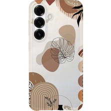 Karsu Design Samsung Galaxy A57 Uyumlu Baskılı Şeffaf Telefon Kılıfı | Koleksiyon: Minimal Floral Line Art