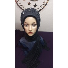 Simli Sıyah Hürrem Model Duvak,hazır Duvak,düğün,hazır Şal,hazır Türban,abiye Şal,sünnet,nişan,söz