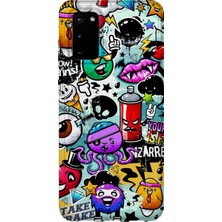 Karsu Design Samsung Galaxy S20 Fe Uyumlu Baskılı Şeffaf Telefon Kılıfı | Koleksiyon: Grafitti Street Art
