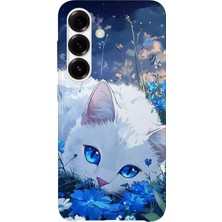 Karsu Design Samsung Galaxy S25 Fe Uyumlu Baskılı Şeffaf Telefon Kılıfı | Koleksiyon: Minimal Cat Line Art