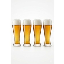 Paşabahçe Weizenbeer & Pils Bira Bardağı 520 cc – 4’lü Set, Köpük Tutucu Premium Cam Bardak