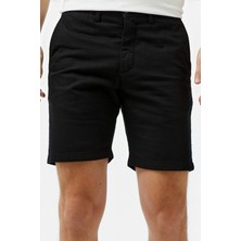 Lacoste Men's Slim Fit Bermuda Shorts Erkek Dar Kesim Keten Bermuda Şort Siyah