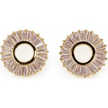 Sacha Yuvarlak Baget Taşlı Küpe