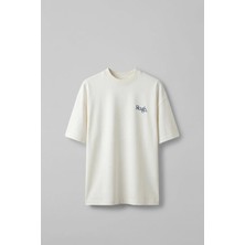 Abluka Online Erkek Süper Oversize Antik Figür Baskılı Premium T-Shirt Ekru