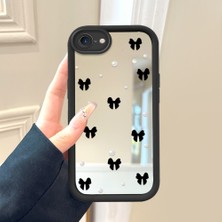 HONTINGA iPhone Se 2020 ile Uyumlu Aynalı Kılıfı Düşüme Önleyici Basitlik Anti Düşme Kamera Korumali Fiyonk Desen Yumuşak Silikon Telefon Kılıfı Kadın ve Erkek Için Uygundur K2-9114