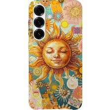 Karsu Design Samsung Galaxy S24 Uyumlu Baskılı Şeffaf Telefon Kılıfı | Koleksiyon: Boho Sun And Moon