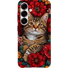 Karsu Design Samsung Galaxy A34 Uyumlu Baskılı Şeffaf Telefon Kılıfı | Koleksiyon: Minimal Cat Line Art