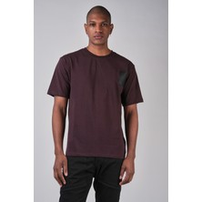 Ex-pent Kısa Kollu Bordo Renkli, Baskılı T-Shirt