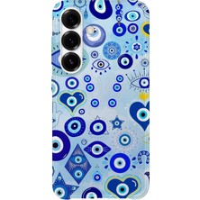 Karsu Design Samsung Galaxy A05S Uyumlu Baskılı Şeffaf Telefon Kılıfı | Koleksiyon: Minimal Evil Eye