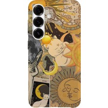 Karsu Design Samsung Galaxy A13 Uyumlu Baskılı Şeffaf Telefon Kılıfı | Koleksiyon: Boho Sun And Moon