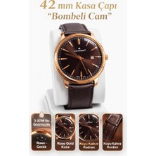 Kalemhane Cortebert Kristal Bombeli Cam Erkek Kol Saati Deri Kordon