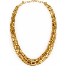 Sacha Kalın Zincir Tasarım Gold Kolye