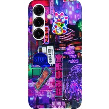 Karsu Design Samsung Galaxy A52 Uyumlu Baskılı Şeffaf Telefon Kılıfı | Koleksiyon: Neon Light Designs