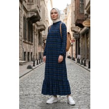 Kolu Lastikli Kareli Oduncu Elbise 2248-02 Saks