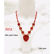 Sedef Tuhafiye 9013 Akik Yazılı Kolye