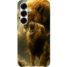 Karsu Design Samsung Galaxy A25 Uyumlu Baskılı Şeffaf Telefon Kılıfı | Koleksiyon: Majestic Lion