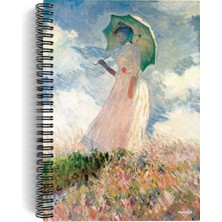 miosho Claude Monet / Woman With A Parasol, 1886 | Spiralli Defter 11 | A5 | Çizgisiz | 100 Sayfa | Sanat