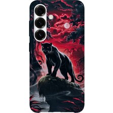 Karsu Design Samsung Galaxy A25 Uyumlu Baskılı Şeffaf Telefon Kılıfı | Koleksiyon: Minimal Black Panther