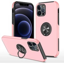 Sylar iPhone 12 Pro Max Kılıf Elit Yüzüklü Kapak - Pembe