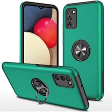 Sylar Samsung Galaxy A02S Kılıf Elit Yüzüklü Kapak - Yeşil
