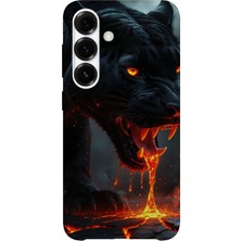 Karsu Design Samsung Galaxy S24 Fe Uyumlu Baskılı Şeffaf Telefon Kılıfı | Koleksiyon: Minimal Black Panther