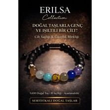 Erilsa Sertifikalı Cilt Sağlığı Güzellik Bilekliği - Kuvars Akuamarin Amazonit Ametist Akik Labradorit Taşı