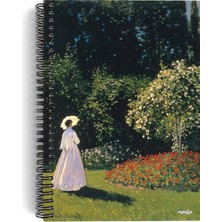 miosho Claude Monet / Woman In The Garden, 1867 | Spiralli Defter 10 | A5 | Çizgisiz | 100 Sayfa | Sanat