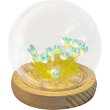 Popüler Sepet LED Işıklı Lale Cam Küre