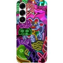 Karsu Design Samsung Galaxy S23 Plus Uyumlu Baskılı Şeffaf Telefon Kılıfı | Koleksiyon: Neon Light Designs