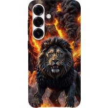 Karsu Design Samsung Galaxy A04S Uyumlu Baskılı Şeffaf Telefon Kılıfı | Koleksiyon: Majestic Lion