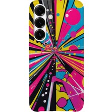 Karsu Design Samsung Galaxy S25 Fe Uyumlu Baskılı Şeffaf Telefon Kılıfı | Koleksiyon: Abstract Color Splash