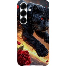 Karsu Design Samsung Galaxy A54 Uyumlu Baskılı Şeffaf Telefon Kılıfı | Koleksiyon: Minimal Black Panther