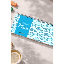 Tarihsiz Spiralli Haftalık Masaüstü Planlayıcı - Dalga - 10X30 cm Plango