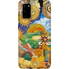 Karsu Design Samsung Galaxy S20 Uyumlu Baskılı Şeffaf Telefon Kılıfı | Koleksiyon: Boho Sun And Moon
