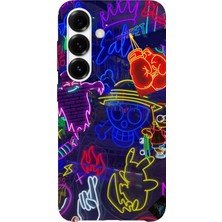 Karsu Design Samsung Galaxy A34 Uyumlu Baskılı Şeffaf Telefon Kılıfı | Koleksiyon: Neon Light Designs