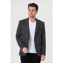 Bonesti Erkek Slim Fit Blazer Ceket Antrasit Kırçıllı