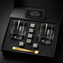 Perlotus Lara Serisi Viski Bardak Seti 2’li Soğuk Kesme Kadeh Viski Taşı Maşalı Hediye Kutulu Sertifikalı