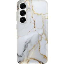 Karsu Design Samsung Galaxy A17 Uyumlu Baskılı Şeffaf Telefon Kılıfı | Koleksiyon: Marble And Gold Luxury