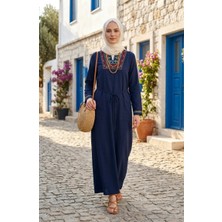 Şile Uzun Kol Elbise 6550-02 Lacivert