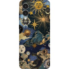 Karsu Design Samsung Galaxy S25 Edge Uyumlu Baskılı Şeffaf Telefon Kılıfı | Koleksiyon: Moon Phases