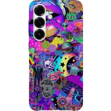 Karsu Design Samsung Galaxy A36 Uyumlu Baskılı Şeffaf Telefon Kılıfı | Koleksiyon: Neon Light Designs