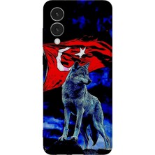 Karsu Design Samsung Galaxy S25 Edge Uyumlu Baskılı Şeffaf Telefon Kılıfı | Koleksiyon: Grey Wolf Turkish Symbol