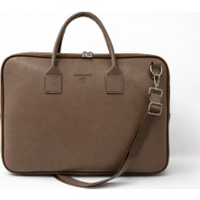 Sanmorris Unisex 15.6 inç Uyumlu Suni Deri Darbe Korumalı Laptop ve Evrak Çantası