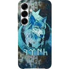 Karsu Design Samsung Galaxy S24 Fe Uyumlu Baskılı Şeffaf Telefon Kılıfı | Koleksiyon: Grey Wolf Turkish Symbol