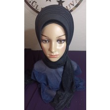 Simli Siyah Üçlü Geçiş Duvak,hazır Duvak,düğün,hazır Şal,hazır Türban,abiye Şal,sünnet,nişan,söz