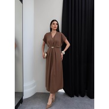Esra Helvacı Aksesuar Bel Bağlamalı Elbise