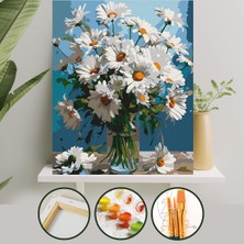 Palmiye Hobi Sanat Sayılarla Boyama 40X50 cm Tuval Seti Fırça Boya Dahil Çıtaya Gerili - Daisy