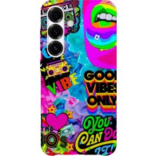 Karsu Design Samsung Galaxy S25 Plus Uyumlu Baskılı Şeffaf Telefon Kılıfı | Koleksiyon: Neon Light Designs