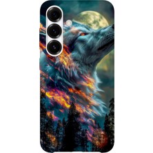 Karsu Design Samsung Galaxy S25 Fe Uyumlu Baskılı Şeffaf Telefon Kılıfı | Koleksiyon: Alpha Wolf