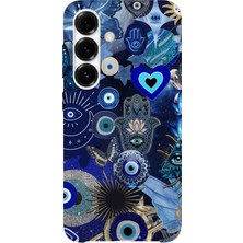 Karsu Design Samsung Galaxy A26 Uyumlu Baskılı Şeffaf Telefon Kılıfı | Koleksiyon: Minimal Evil Eye